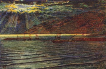  hunt - Fishingboats von Moonlight britischen William Holman Hunt